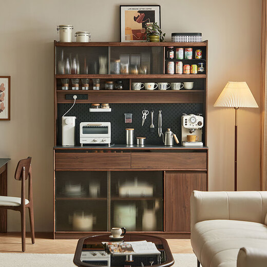 Lin's home furnishing medieval style sideboard double-layer wall integrated storage wine cabinet new style Lin's Wood Industry UM3T-A
