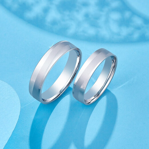 Luxury beads in stock sparkling smoke pt950 platinum ring men and women platinum couple rings wedding ring plain ring No. 13 4.43g