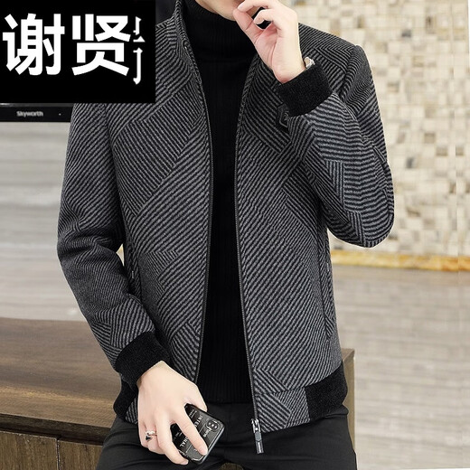 
Xie Xian jacket men's wool coat short wool jacket trendy middle-aged wool casual men's clothing 20936-836 khaki green 175 (115-130Jin[Jin equals 0.5 kg])