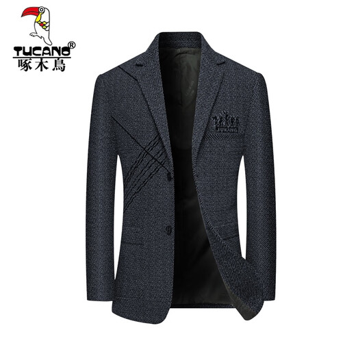 Woodpecker (Tucano) Suit Jacket Spring Mid Media-Enge Middle Engy Media Longitud Single Spring y Autumn Daddy Top Dark Grey 2428d 185/xxl (155-170Jin [Jin es igual a 0,5 kg])