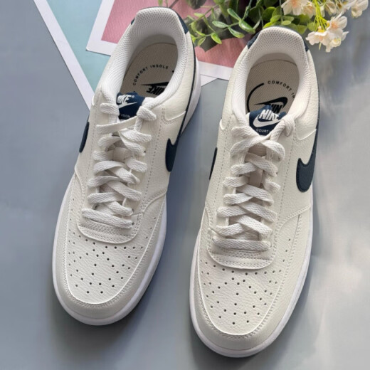 耐克（NIKE）板鞋男鞋2025冬季新款Court经典简版空军一号轻便低帮运动休闲鞋 HQ4867-101帆白军械深海蓝 41