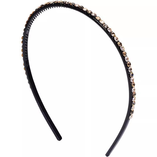 Zuoou Korean high-end rhinestone hairpin hairband for women with bangs and forehead hairpin hairband simple broken hair versatile hairband black gray