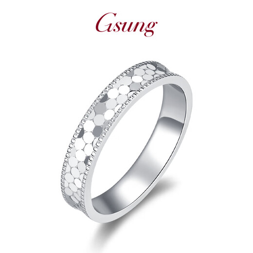 GsunG platinum couple ring new PT950 fish scale ring women's platinum ring women's inner arc fashionable and shiny Calculated based on actual shipping weight
