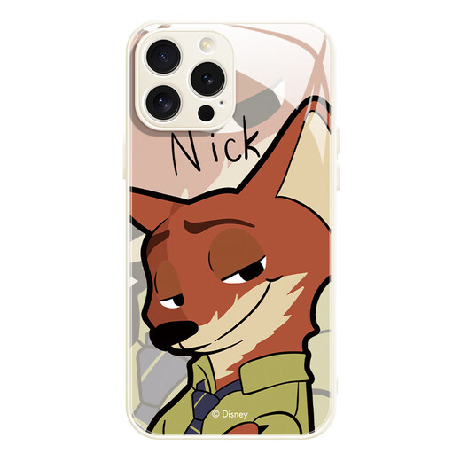 
Disney's new creative Judy Nick Apple phone case tempered glass hard shell silicone soft edge anti-fall internet celebrity Crazy Zootopia cartoon high-end suitable couple style protective cover [glass sand pink] Judy-BL673Y iPhone12pro