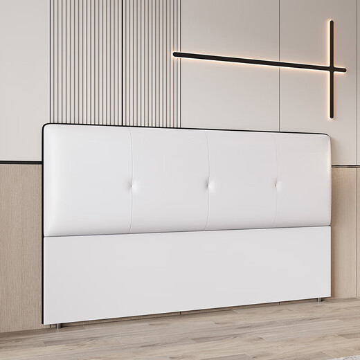 
Zhu Yun Quanyou Home Furnishing Single-Purchase Floor-standing Headboard Modern Simple Solid Wood Home Bedding Headboard can be customized with a technological fabric Fresh 0.8 meters 702 white microfiber leather fabric