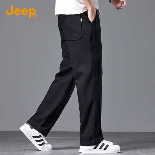Jeep (JEEP) 2025 autumn and winter new men's casual pants men's loose straight sports wide-leg sweatpants men's trendy brand long pants men's pants