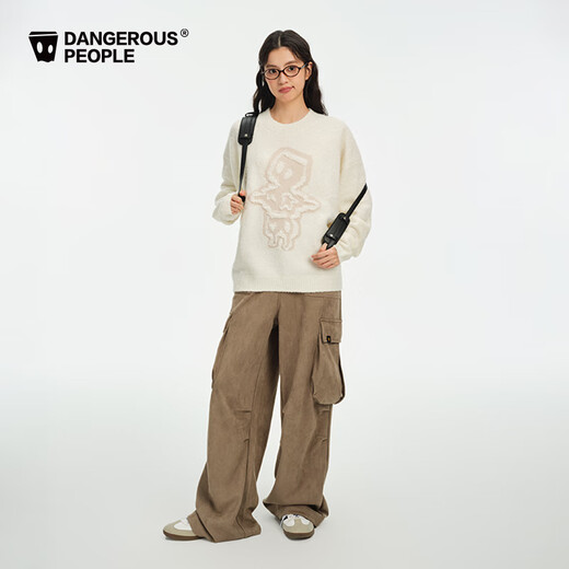Gefährliche Menschen Xue Zhiqian DSP losen Spaß Jacquard Herbst und Winter Mode vielseitige trendige Pullover Pullover Männer dunkelgrau S