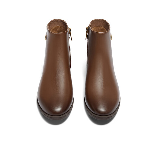 Senda Fashion Boots Frauen Winter Neues Einkaufszentrum gleiche weiche Pendler Kurzleder Lederstiefel Echte Lederstiefel 4t6b2dd4 Brown Single Little 39