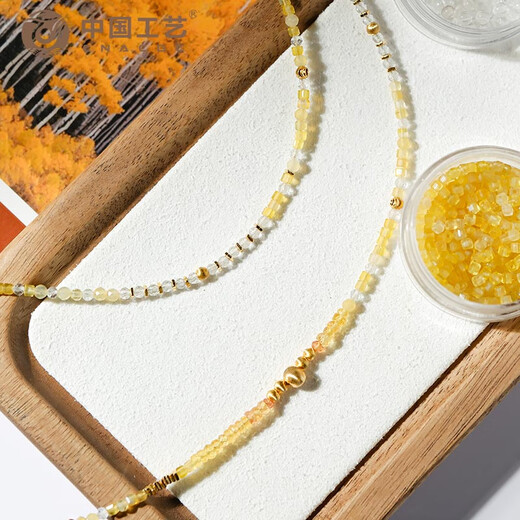 Chinese Craftsmanship Falling Leaves Autumn Charm Original Time Season Colorful Necklace Natural Gem Beads Explosive Necklace Falling Leaves Autumn Charm