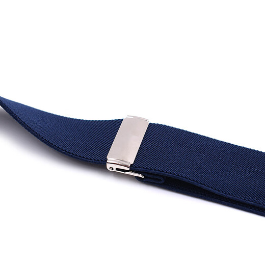 Yufan men's strap suspender pants clip fixture extended and adjustable business formal wear back non-slip suspender solid color clip three-clip hook buckle leather head-black