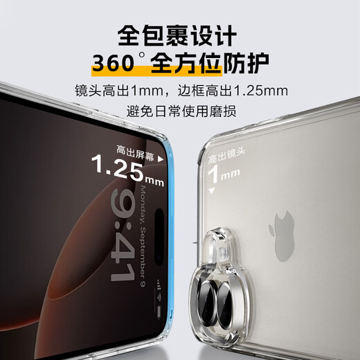 Made in Tokyo [high transparency and not easy to yellow] iphone16ProMax mobile phone case Apple 16ProMax lens film air bag anti-fall protection cover lens all-inclusive anti-yellowing, anti-wear and shockproof