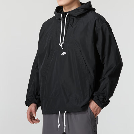 耐克（Nike）卫衣男装2025春季新款运动服梭织透气半拉链男士套头衫 FN3893-010黑色 L