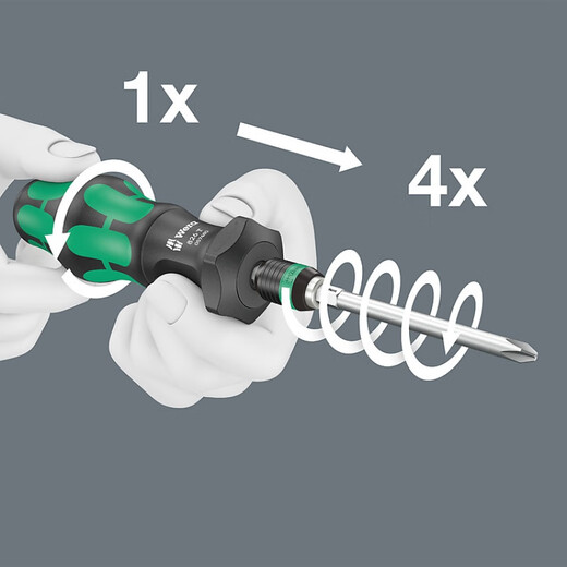 
Wera 816RA 826T 813R 817R fast screwdriver handle 4x speed change screwdriver 050 05057480001(826T) quadruple speed fast