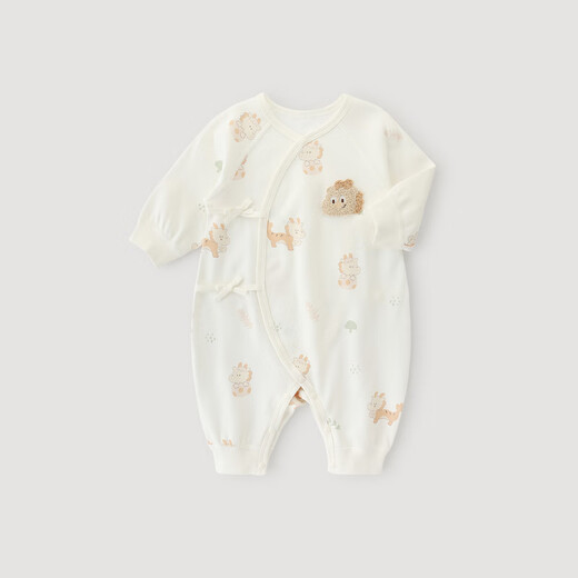 BALIPIG Cloud Mist Cotton Newborn Baby Jumpsuit Autumn Pure Cotton Harness Strap Clothes Little Golden Dragon 52cm