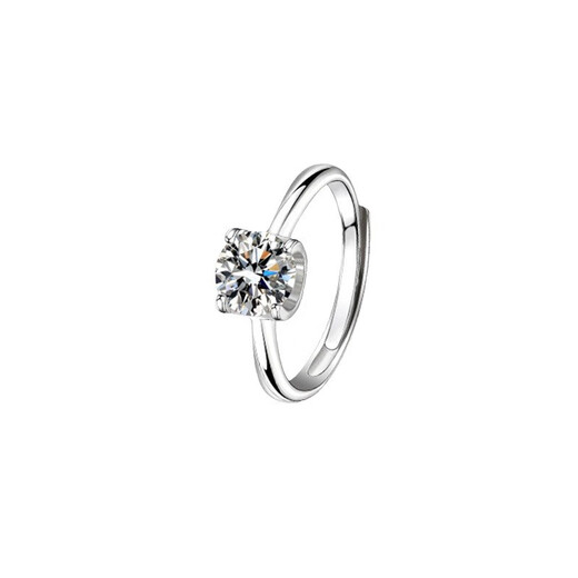 EothPT950 Platinum Four Claws 1 Carat Moissanite Diamond Ring for Women Platinum Valentine's Day Birthday Gift for Girlfriend PT950 Platinum Four Claws Moissanite Ring + Certificate