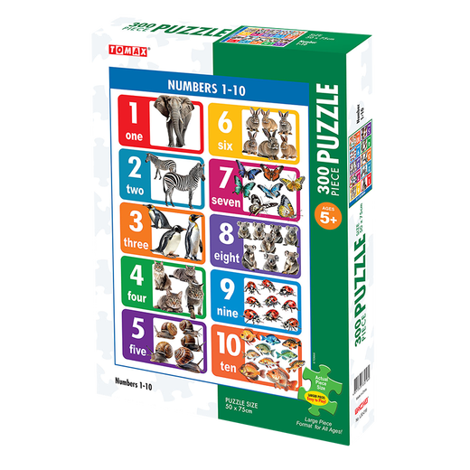 Tomax Blockbuster Puzzle 300 pièces Dinosaur Animal English Lettre numérique Enseignement précoce Éclairage Blocs Buildings Matching Toys L30-016 Digital English