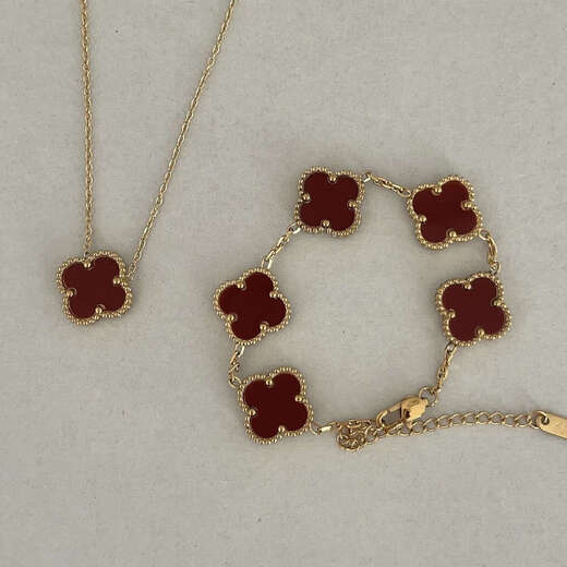 Nanzhi Willa 18k gold double-sided lucky four-leaf clover titanium steel non-fading necklace four-leaf clover good luck design bracelet bracelet