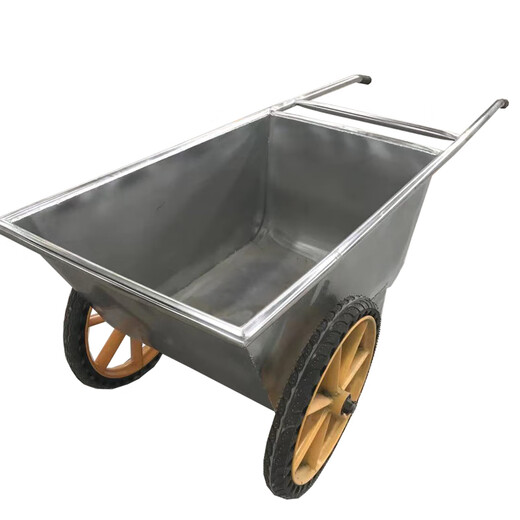 Stainless steel bucket truck dump truck feed cart feed cart farm push cart feed cart construction site grain bucket truck thickened stainless steel 250Jin Jin equals 0.5 kg bucket truck