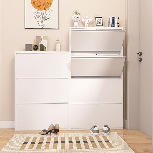 Gabinete de zapato Biwell Ultra-Dino 15 cm Corredor extremadamente estrecho Gabinete de entrada Gabinete de entrada Puerta de almacenamiento Gabinete de almacenamiento Piso integrado contra la pared 655 ancho de cuatro capas de cuatro capas