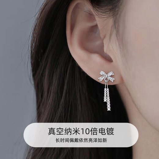Zhou Baifu Silver Needle Weekly Earrings Women's Set Earrings Earrings Women's 2025 New Girl Birthday Gift for Girlfriend
