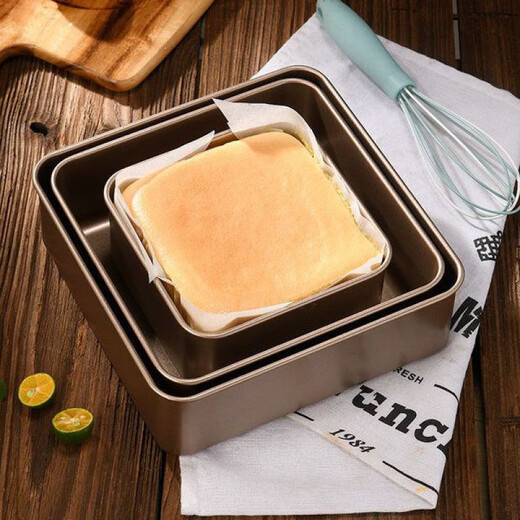 
Yunqian ancient flavor mold baking tray heightened and deepened 689 inch non-stick oven household fixed baking square 8 inch square baking tray-send high-temperature cloth to repeat