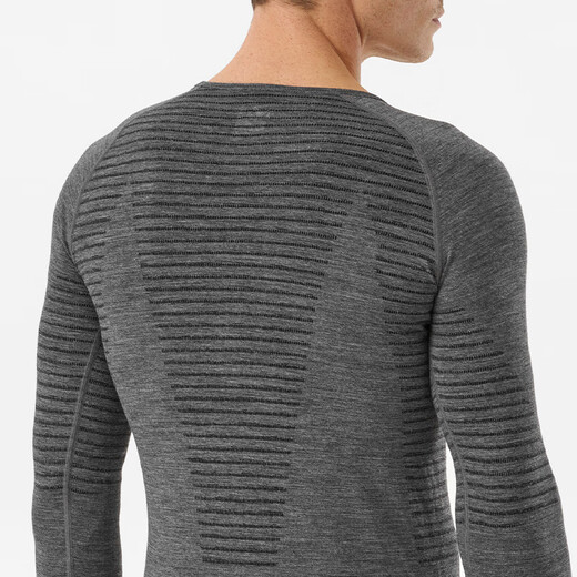 MiLLET wool ski quick drying clothes for men Drynamic seamless warm and sweat-resistant underwear MIV9917 7085-Charcoal Ash-bottom (MIV9926) M(S optional)