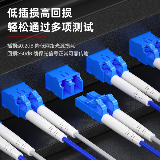 Nokoxin engineering telecommunications grade armored fiber jumper single-mode dual-core LC-LC Gigabit 10 Gigabit armored tail fiber wire anti-rat tensile-resistant and bending armored single-mode dual-core jumper LC-FC 5 meters