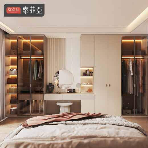 Sofia Whole House Customized Integrated Wardrobe Modern Simple Home Bedroom Swing Door Wardrobe Cloakroom Wardrobe Furniture RMB/square meter