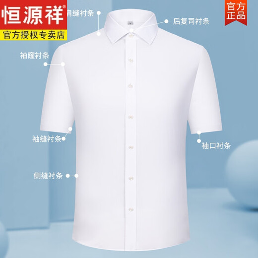 
Hengyuanxiang [Bamboo Fiber] Men's Short Sleeve Shirt 2024 Summer New Easy-to-Take Shirt Professional Formal Top [Sales 500+] DX6636 38