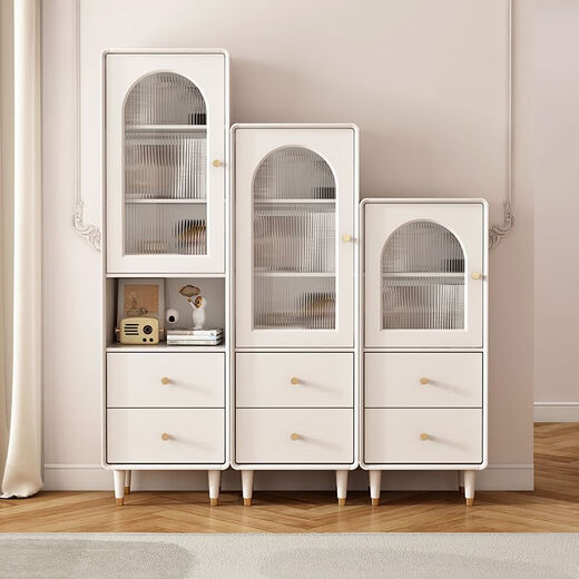 Bai Weitang französischer Sideboard im Cream-Stil gegen die Wand Modernes einfaches Wohnzimmer kleiner vertikaler Schrank Küchenschrank Aufbewahrung Sideboard Kleine Wohnung NT753 Multifunktions Bücherregal Lieferung und Installation