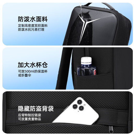 Qingxi laptop bag 16-inch backpack for men and women suitable for Lenovo Savior Y9000pY7000p black double compartment upgraded version 17-18 inches