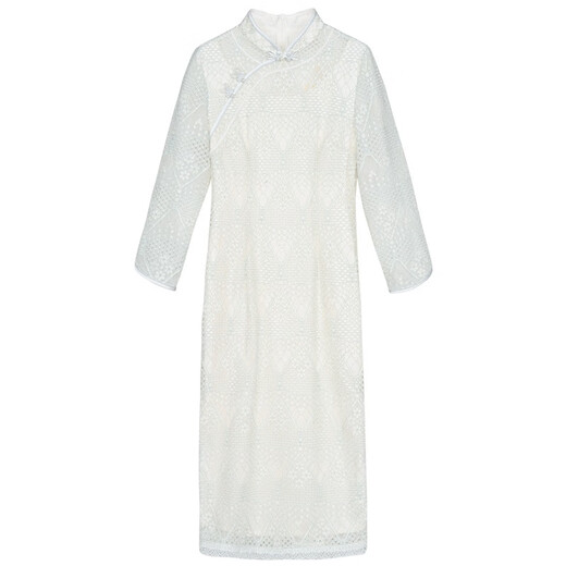 OBSTINATE Clearance Price Autumn New New Chinese Style National Style Lace Three Quarter Sleeve Waist Cheongsam Dress Women's Green S 160/80A