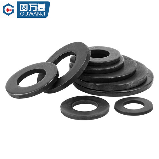 Guwanji black grade 12 flat gasket metal screw flat washer thickened and thin meson round national standard fastener collection 12.9 grade M8x16x1.6 (50 pieces)