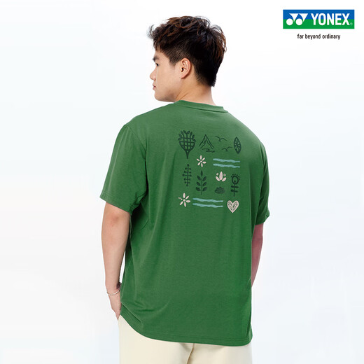 
YONEX 25SS natural and environmental protection series 16833CR/16835CR outdoor sports T-shirt men and women 16833CR Olive green (men's style) XL