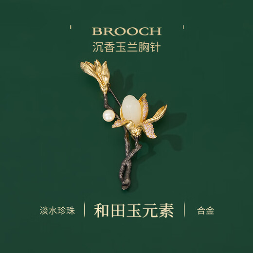 Jay brooch, high-end female Hetian jade corsage, Mother's Day gift for mother-in-law, elders' birthday, white branch jade brooch (with certificate)