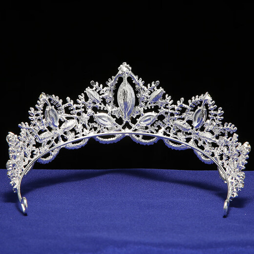 Haiyiduo Braut Krone Tiara Luxus atmosphärische Strasskrone Stirnband Europäische Hochzeit Erwachsener Zeremonie Geburtstag Super Fairy Accessoires Frauen Braut Strasskronstirnband [Silber]