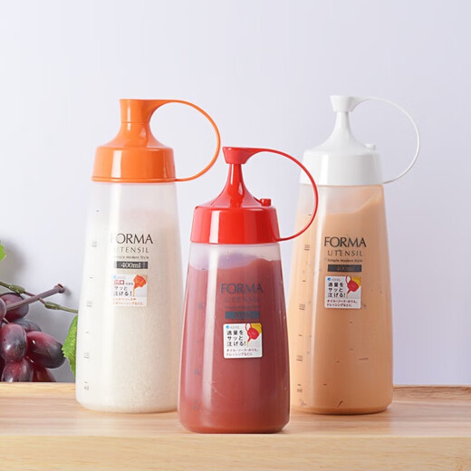 ASVEL kitchen household squeeze-type narrow-mouth condiment bottle soy sauce vinegar squeeze sauce bottle honey bottle salad dressing bottle A2142-02 red 300ml
