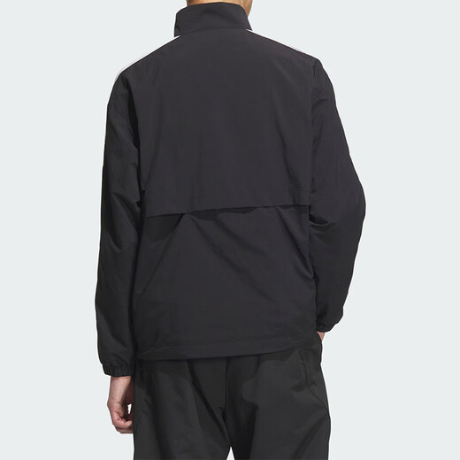 阿迪达斯 （adidas）外套男装 夏季新款插肩袖运动服休闲宽松梭织立领夹克外套 KC3892/黑色-三条纹/立领 XL
