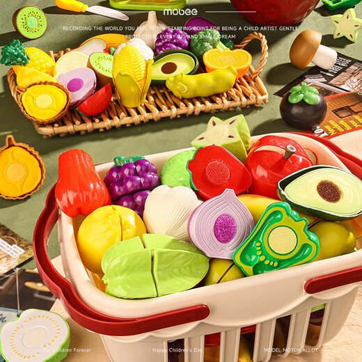 Mobee Fruit Cut Toys Ensemble de légumes pour enfants peut mâcher un cadeau d'anniversaire de fille de pomme époustouflée