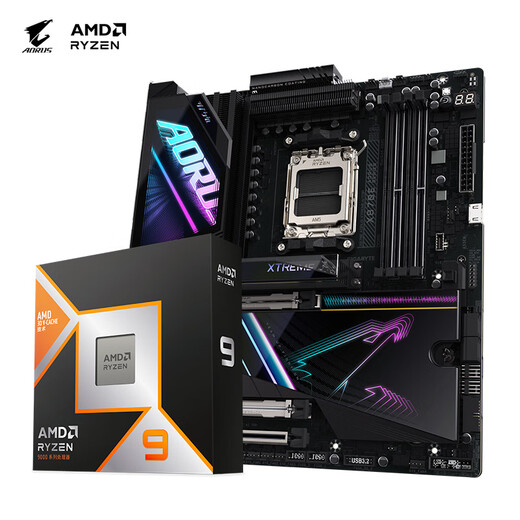 Gigabyte Motherboard CPU Set 9900x3DD Processeur + X870E AORUS XTREME AI TOP