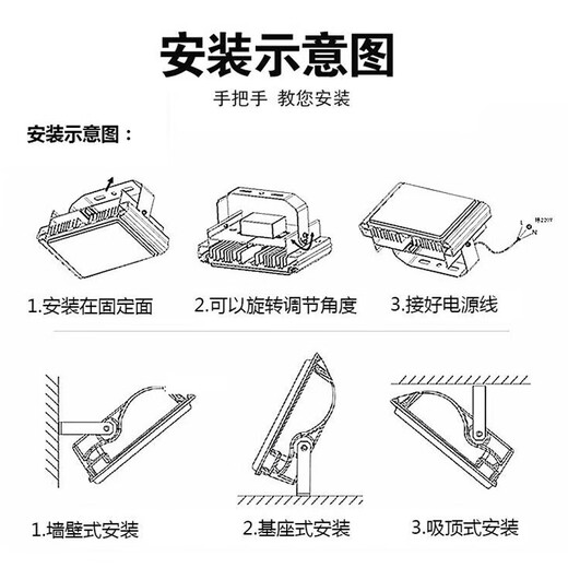Yaming LED floodlight outdoor waterproof sign spotlight high brightness searchlight construction site courtyard floodlight YM-7070-400W white light nano series