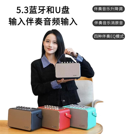 尚好（SACCVH）尚好S5音箱电吹管专用萨克斯吉他户外直播内录弹唱充电蓝牙小音响 S5孔雀蓝+萨克斯无线麦 SH830