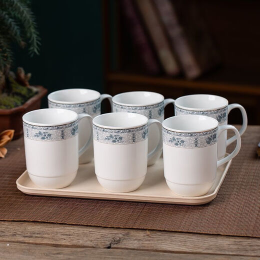 Bambus Dolphin Jingdezhen Keramikbecher Porzellan Tee Tasse ohne Deckel Meeting Cup Office Trinkbecher Business Cup Schach und Kartenraumanpassung 1% Green Mountain Mangrove verkauft 13.579 verbesserter Keramikbecher enthalten keine Tablett [6 Teile]