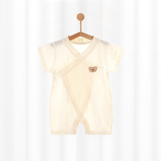 【贝乐咿夏季爬服】婴儿夏季薄款连体衣纯棉短袖新生儿哈衣 心想事成【6636】 73cm