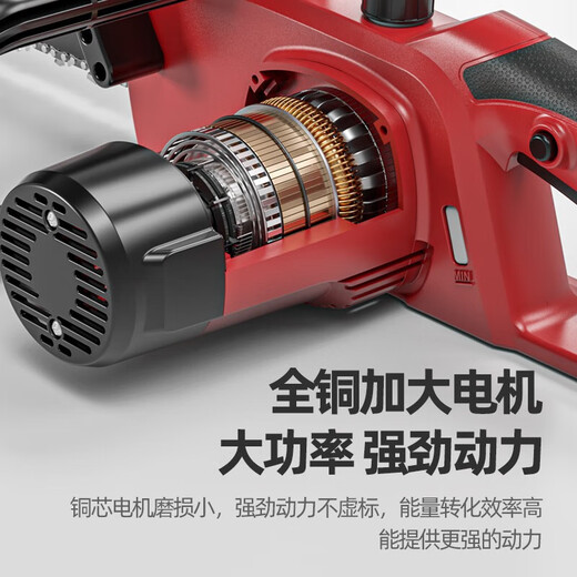 德力西电气电瓶锯家用电链锯伐木锯直流插电锯4872木材切 16寸电锯+2米电线+3链条