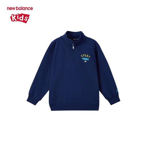 NewBalance NB Clothing pour enfants hommes et femmes enfants 2025 Spring Nouvelle tendance de mode marque Half Turtle Necp Zipper Sweethirt 7ZF13063 7ZF13063-CM CRAME blanc 110 cm