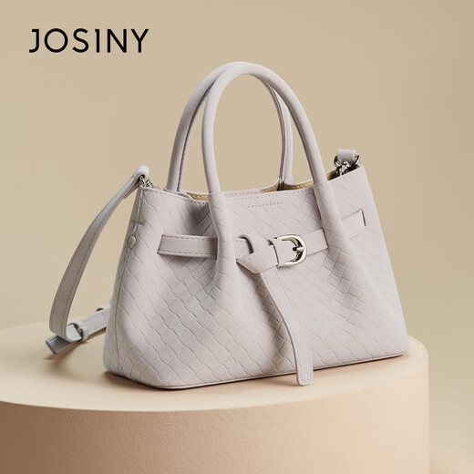 ZhuoSini Boston Bag Casual Braided Temperature Tote Bag European and American Style Crossbody Bag Qixi Fashionable and Versatile Light Purple