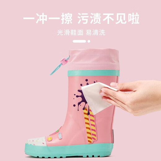 Lemonkid Kindergummi-Regenstiefel hohe Röhrchen Girl Boy Waterd nicht rutschfeste Regenstiefel Student Blue Roboter 35 Größe
