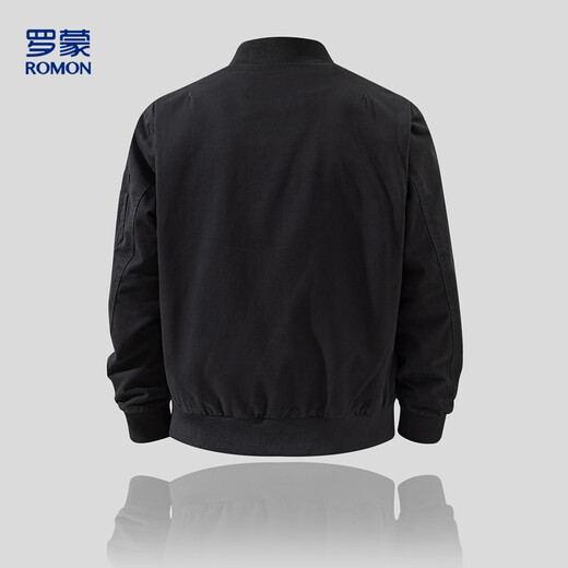 罗蒙春秋时尚棒球领上衣男舒适百搭棉质男士休闲夹克外套LM1G363X9221