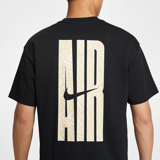 Camiseta suelta de Nike Men's para otoño nuevo algodón suave y confortable Nike Air HQ9249 010 Negro 3xl